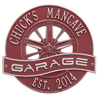 Racing Wheel Garage Plaque