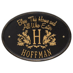 Bless This Home Monogram Oval Wall Plaque 