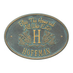 Bless This Home Monogram Oval Wall Plaque 