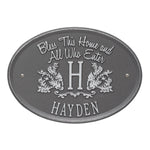 Bless This Home Monogram Oval Wall Plaque 