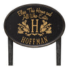 Bless This Home Monogram Oval Lawn Plaque 