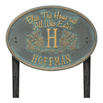 Bless This Home Monogram Oval Lawn Plaque 