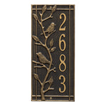 Woodridge Bird Vertical Wall Address Plaque