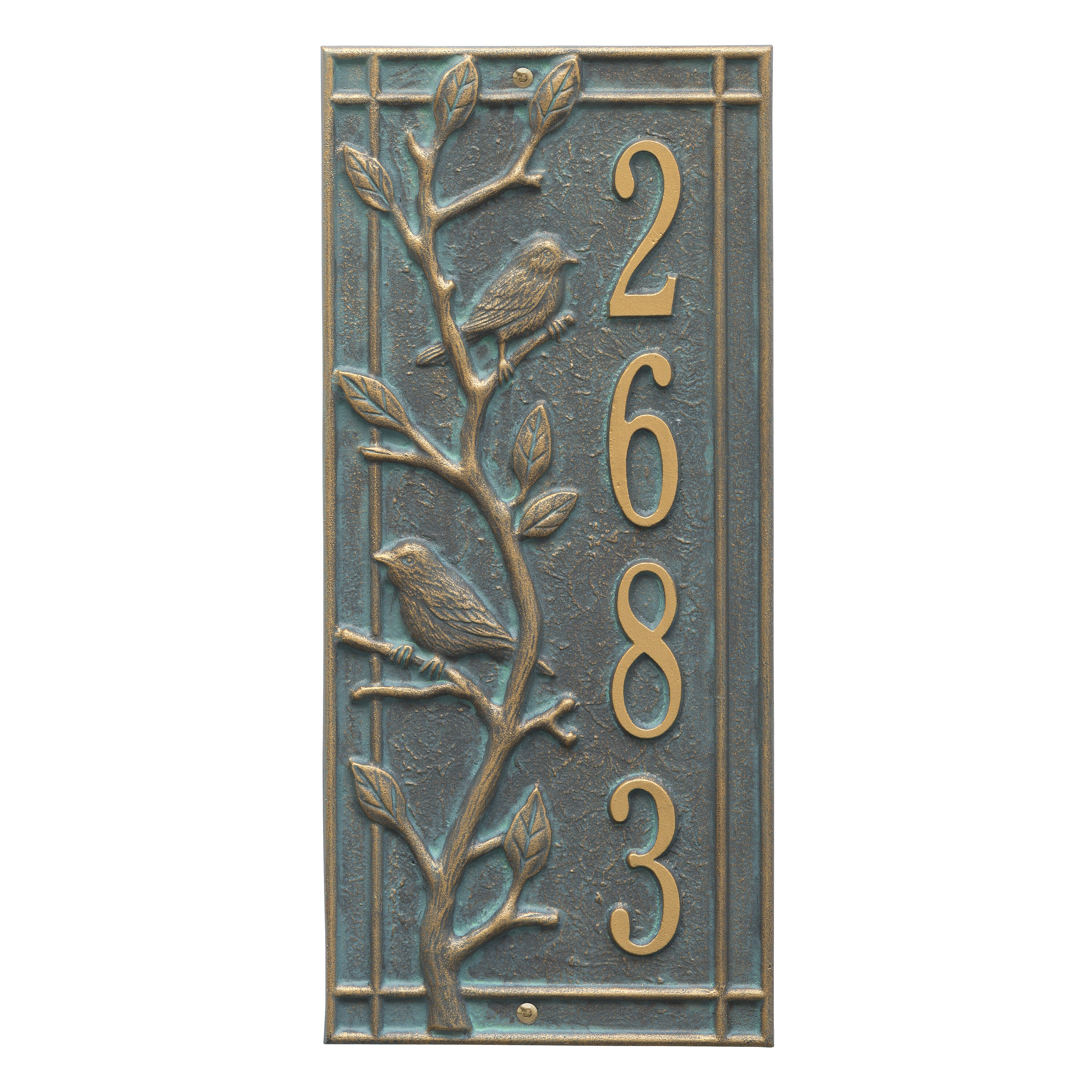 Woodridge Vertical Wall Address Plaque