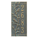 Woodridge Bird Vertical Wall Address Plaque
