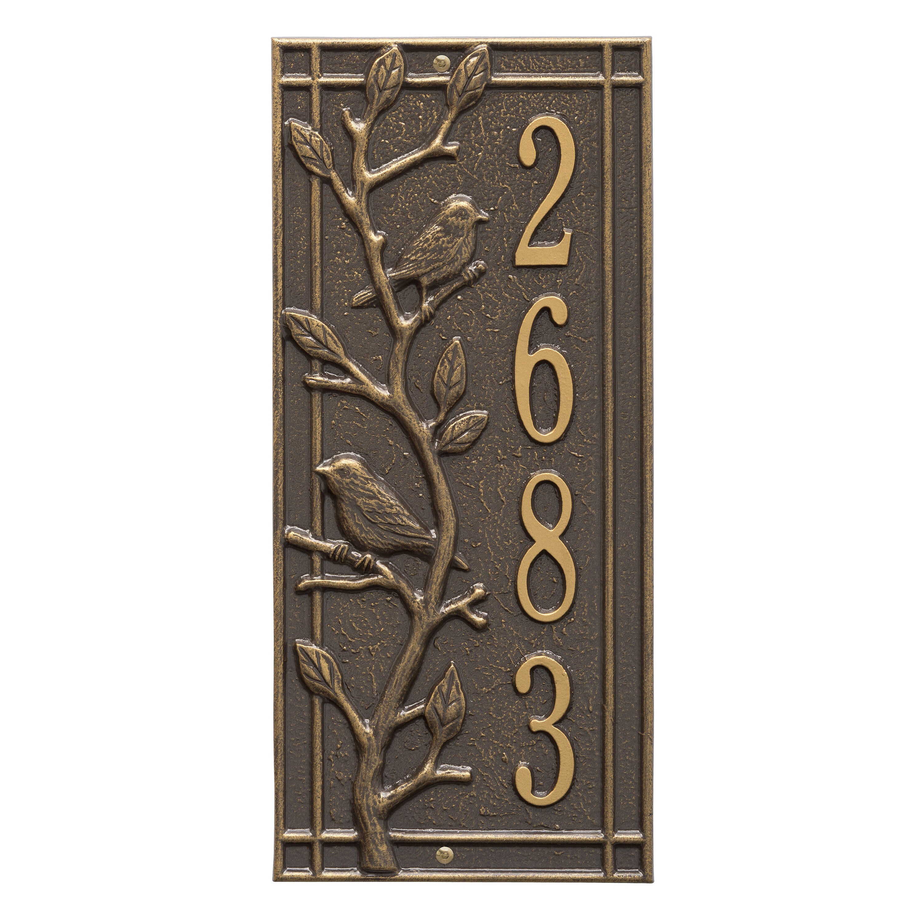 Woodridge Vertical Wall Address Plaque