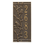 Woodridge Bird Vertical Wall Address Plaque