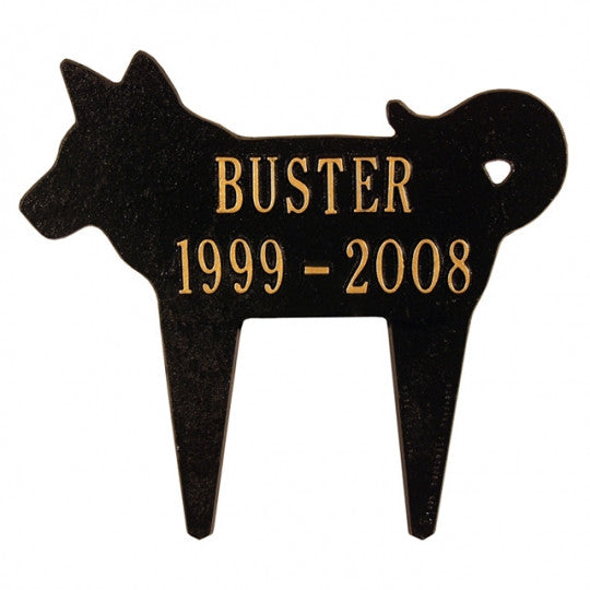Dog Silhouette Memorial Marker 