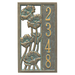 Flowering Poppies Vertical Wall Address Plaque 