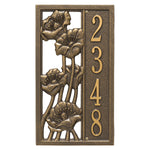 Flowering Poppies Vertical Wall Address Plaque 