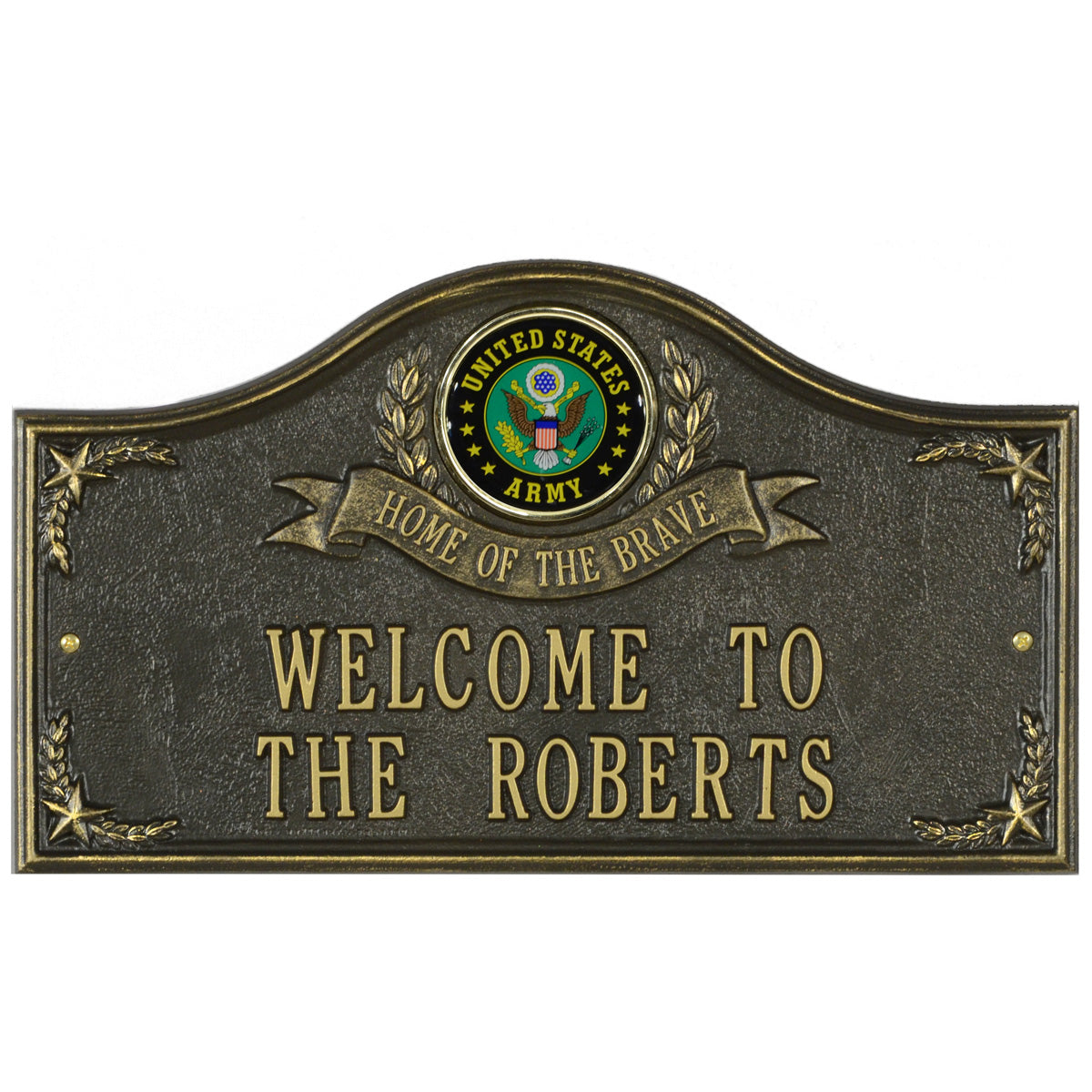 Army Gifts: Home Of The Brave Personalized Plaque 