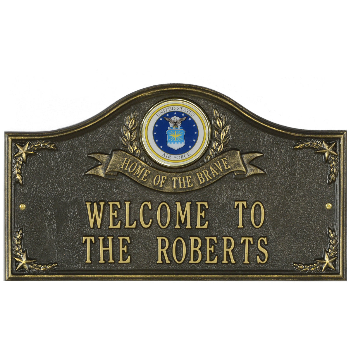 Air Force Gifts: Home Of The Brave Personalized Plaque 
