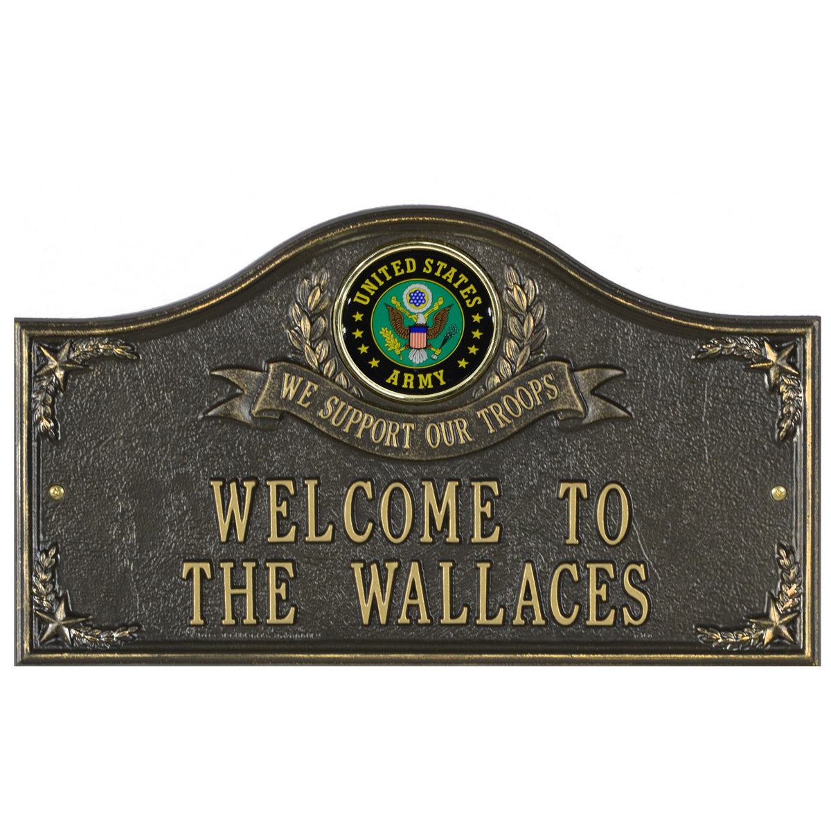 Army Gifts: We Support Our Troops Personalized Plaque 