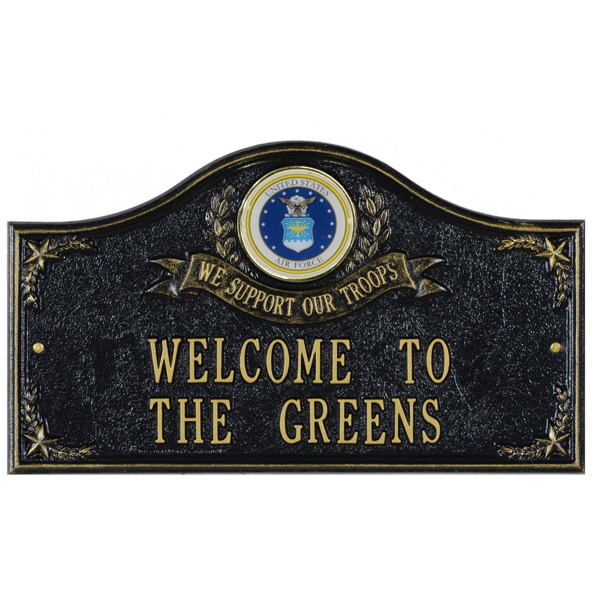 Air Force Gifts: We Support Our Troops Personalized Plaque 