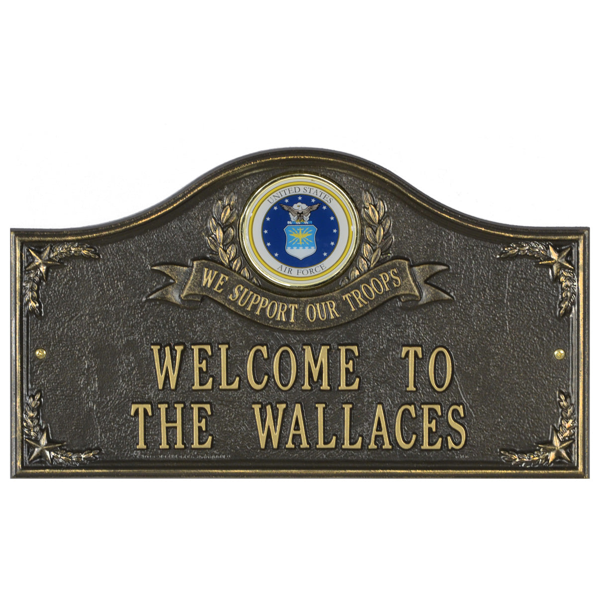 Air Force Gifts: We Support Our Troops Personalized Plaque 
