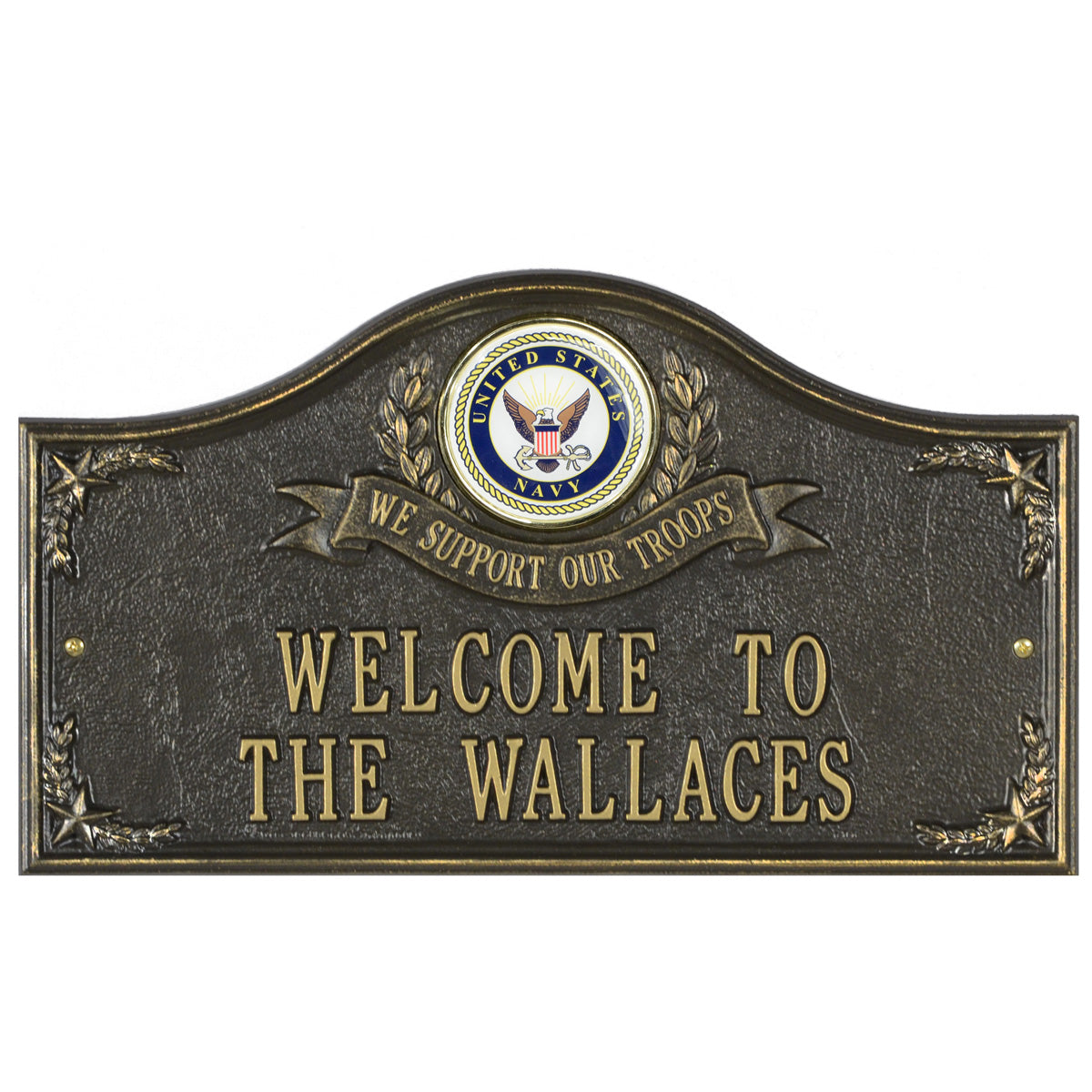 Navy Gifts: We Support Our Troops Personalized Plaque 