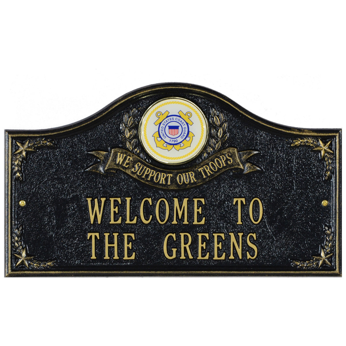 Coast Guard Gifts: We Support Our Troops Personalized Plaque 
