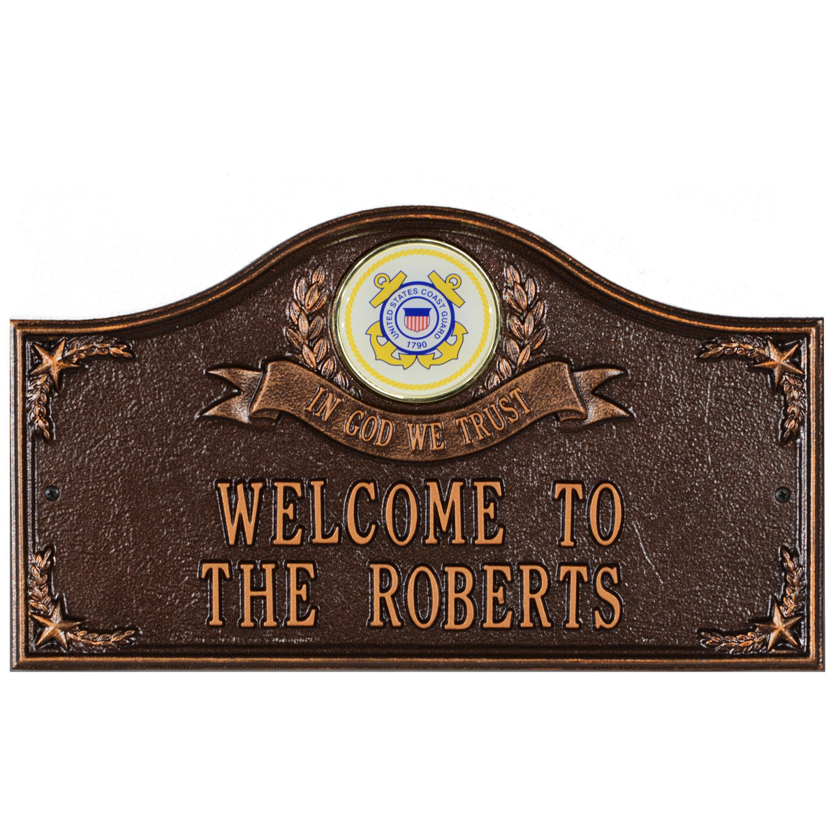 Coast Guard Gifts: In God We Trust Personalized Plaque 