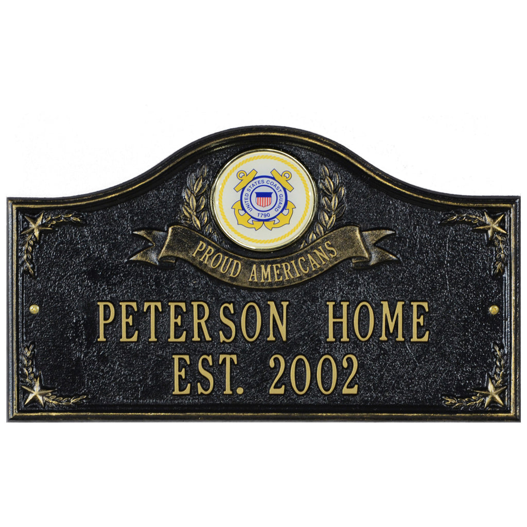 Coast Guard Gifts: Proud Americans Personalized Plaque 