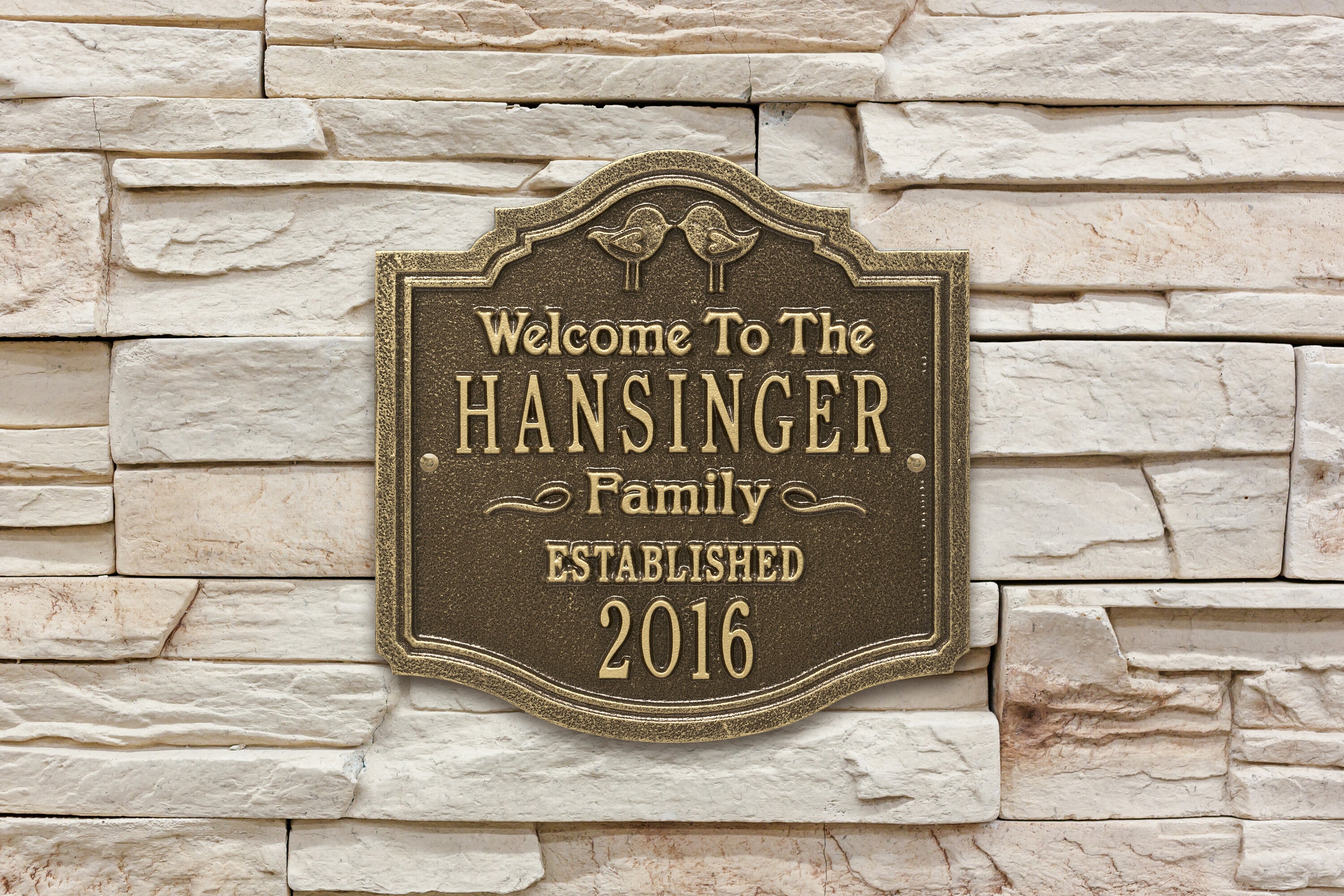 Kissing Birds Wedding or Anniversary Plaque 