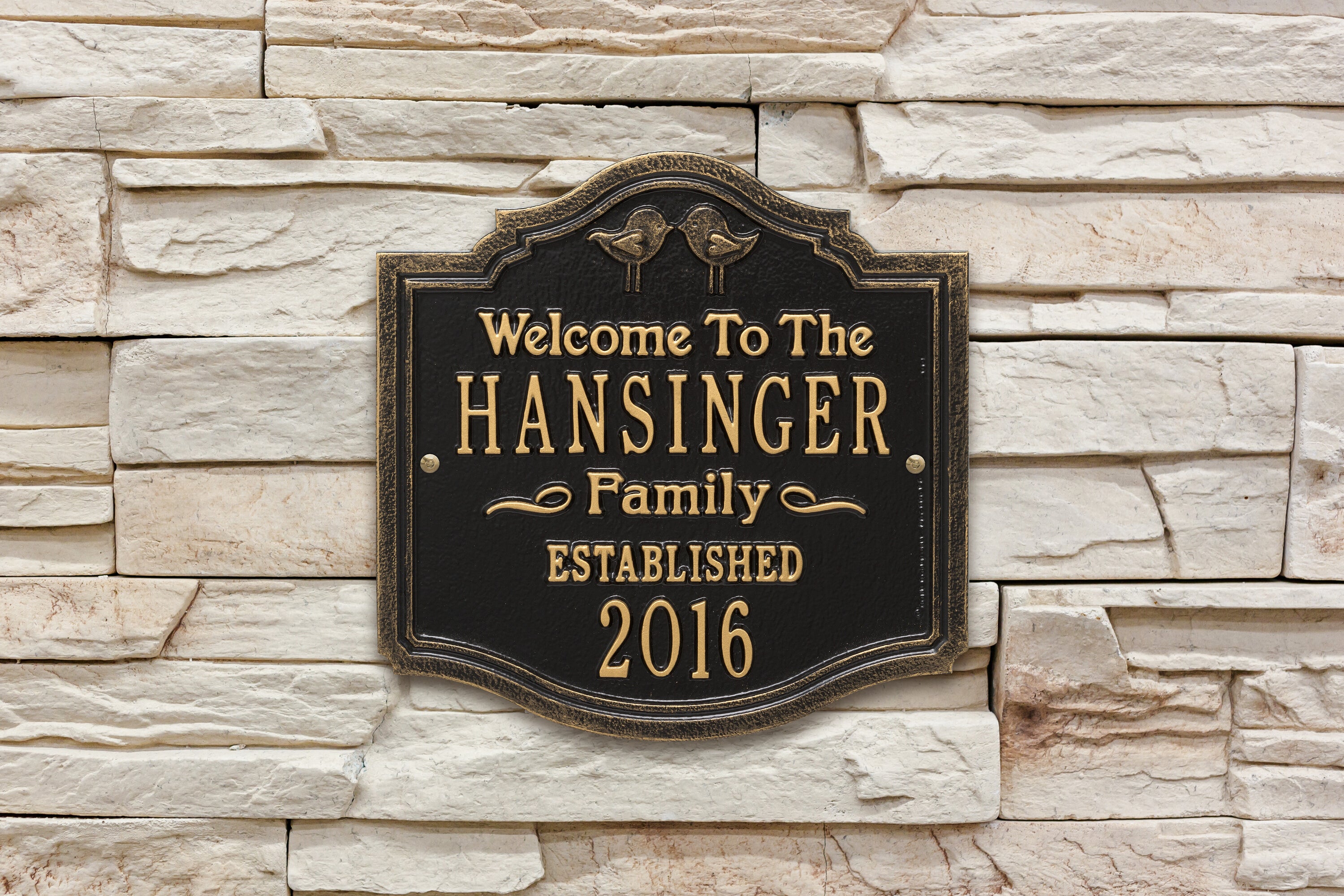 Kissing Birds Wedding or Anniversary Plaque 