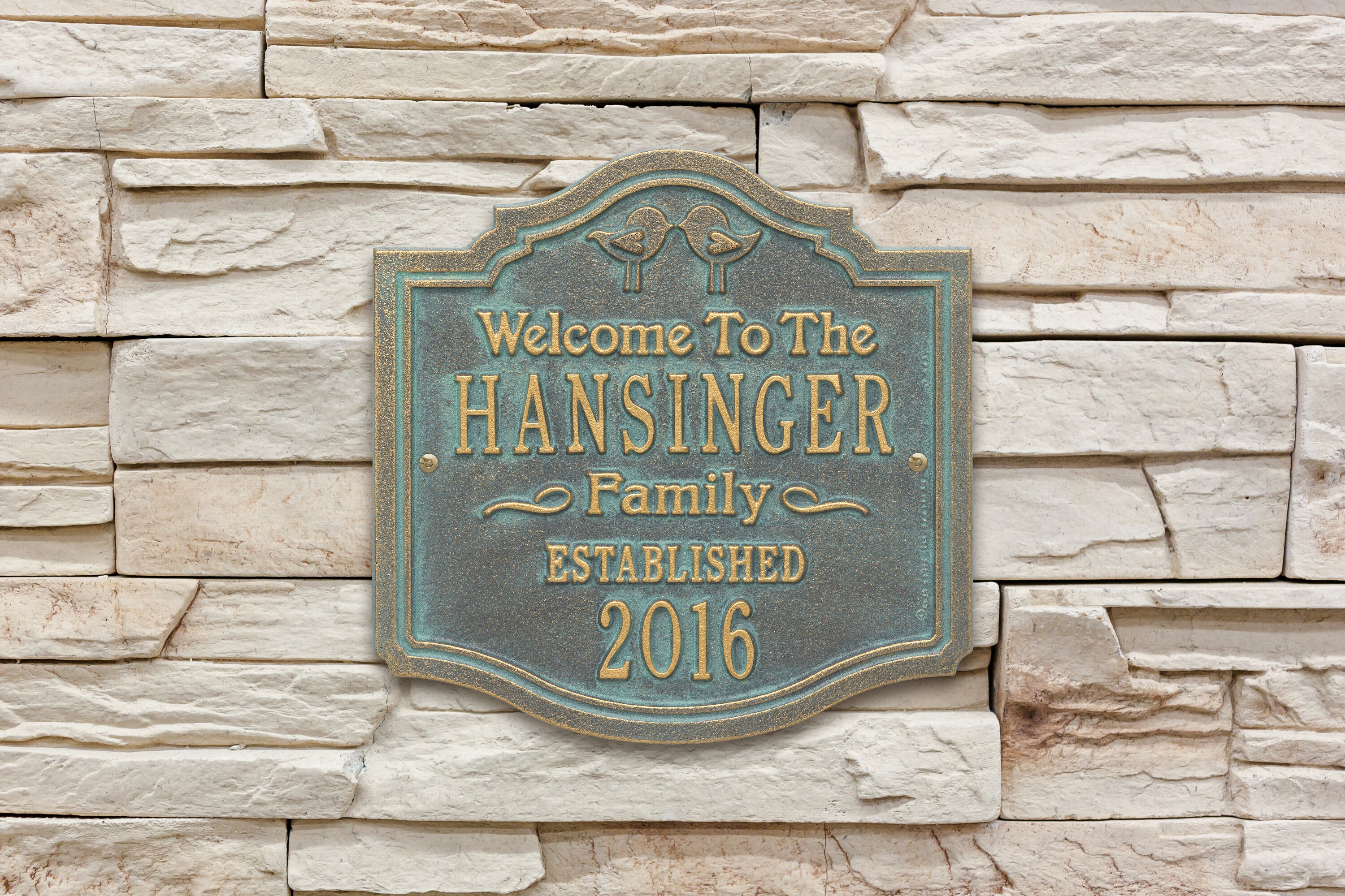 Kissing Birds Wedding or Anniversary Plaque 