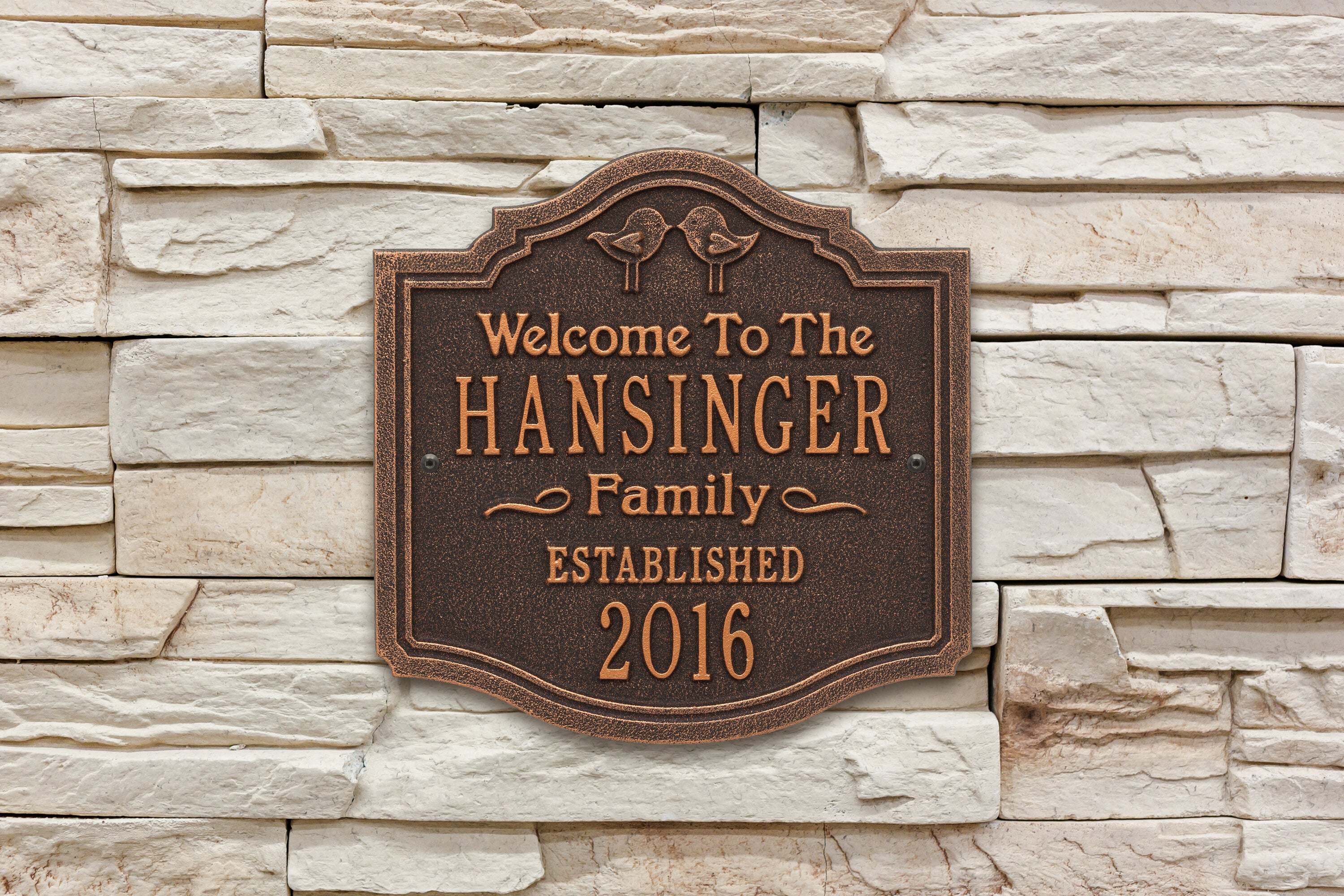 Kissing Birds Wedding or Anniversary Plaque 