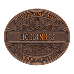 Brew Pub Welcome Plaque 