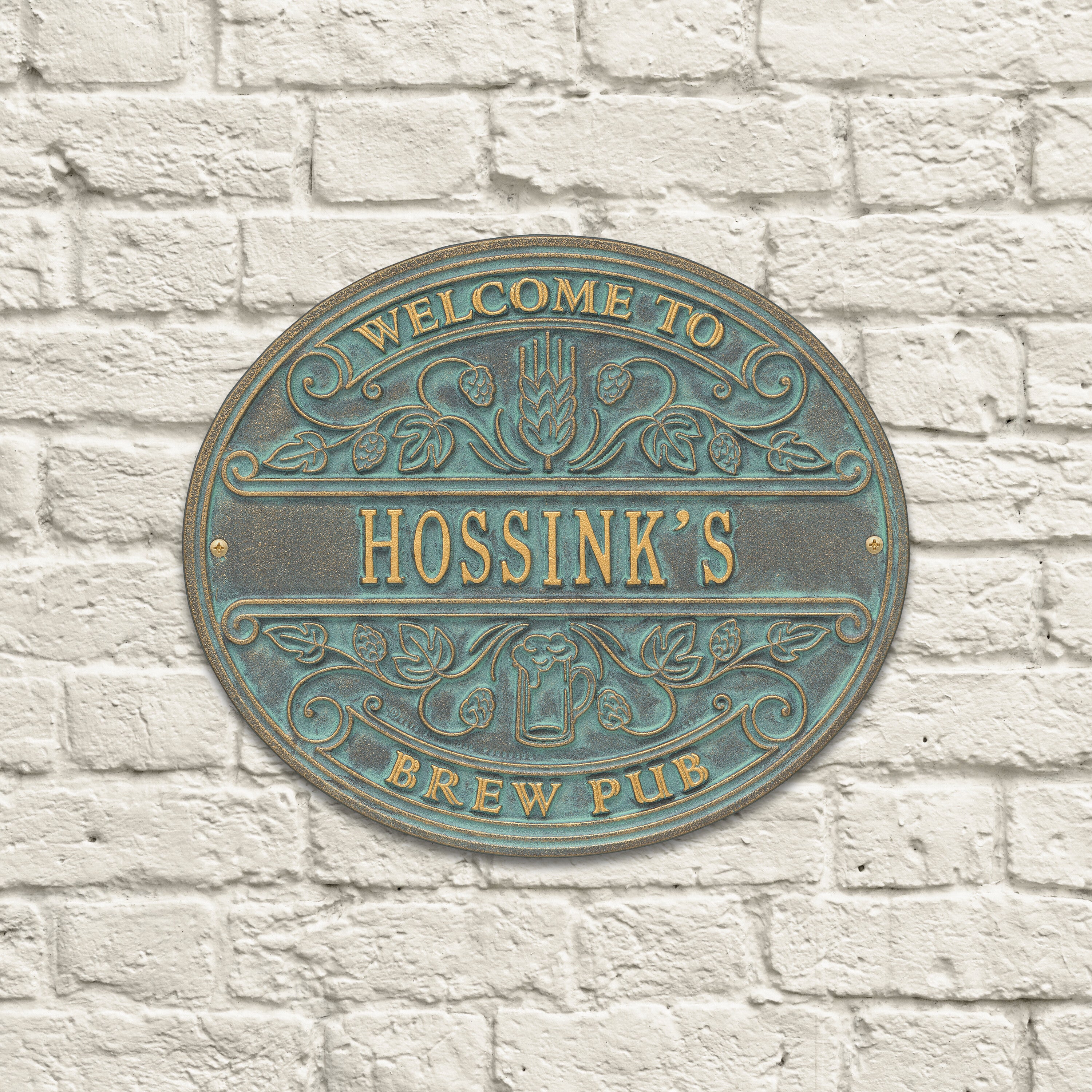 Brew Pub Welcome Plaque 