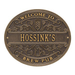 Brew Pub Welcome Plaque 