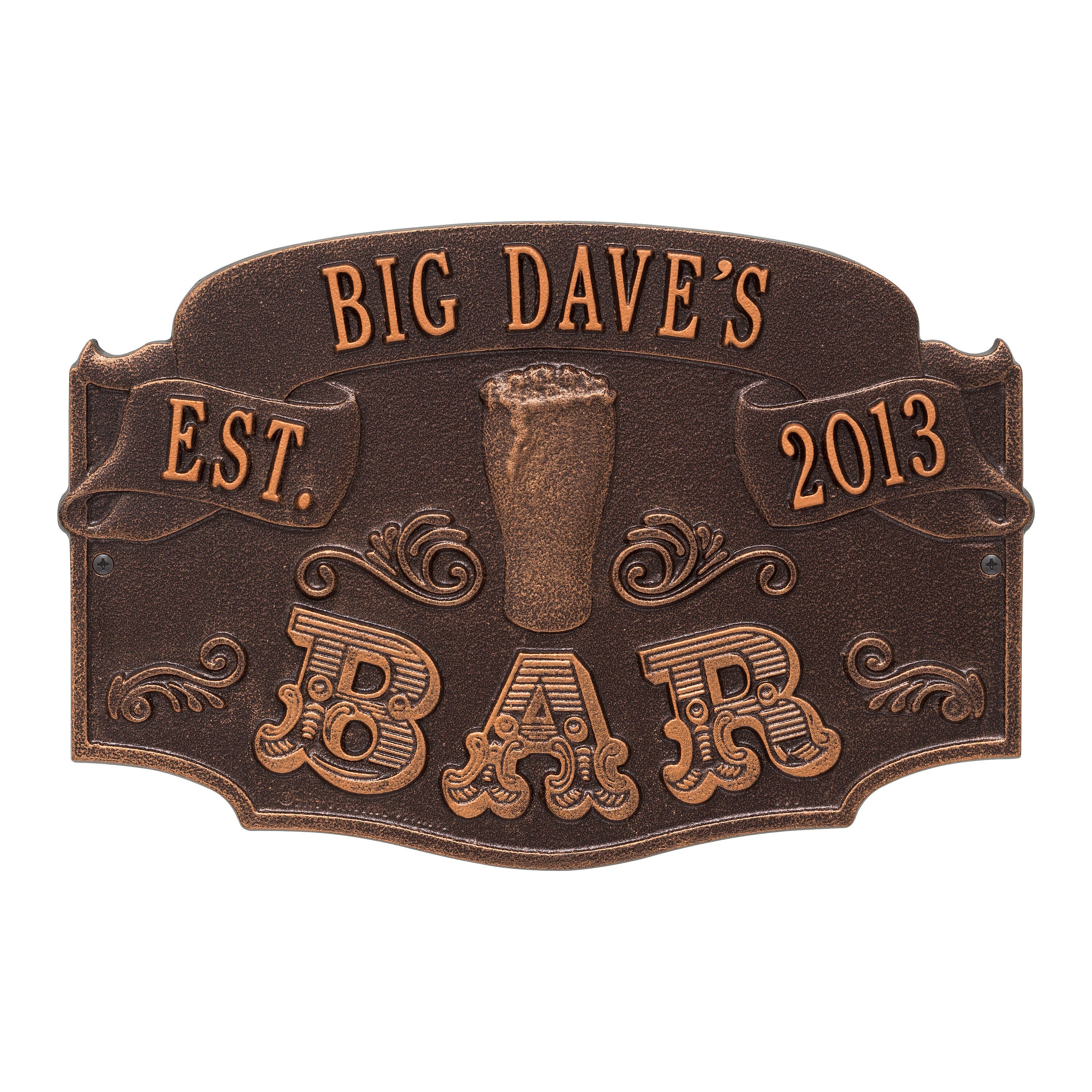 Date Established Bar Plaque 