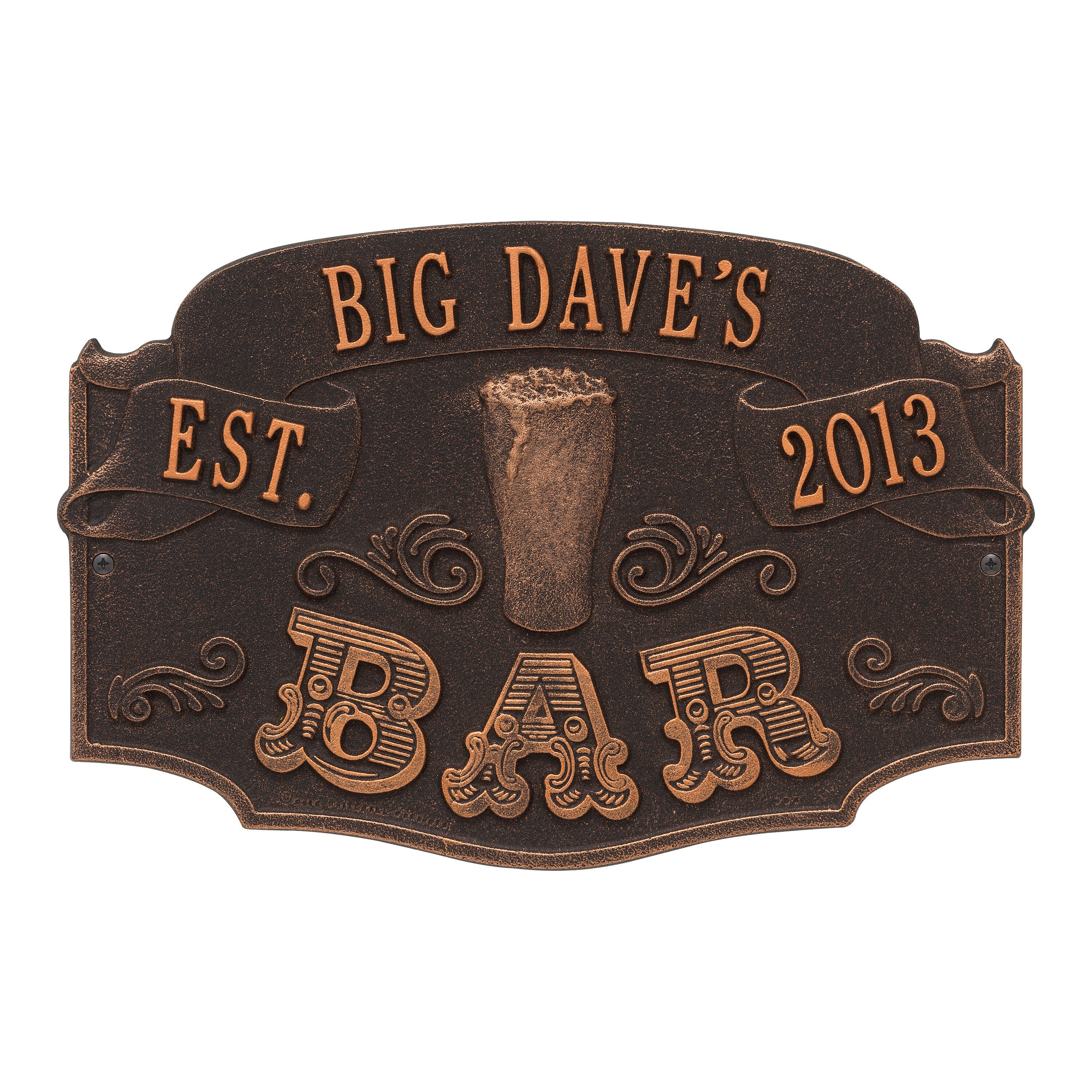 Date Established Bar Plaque 