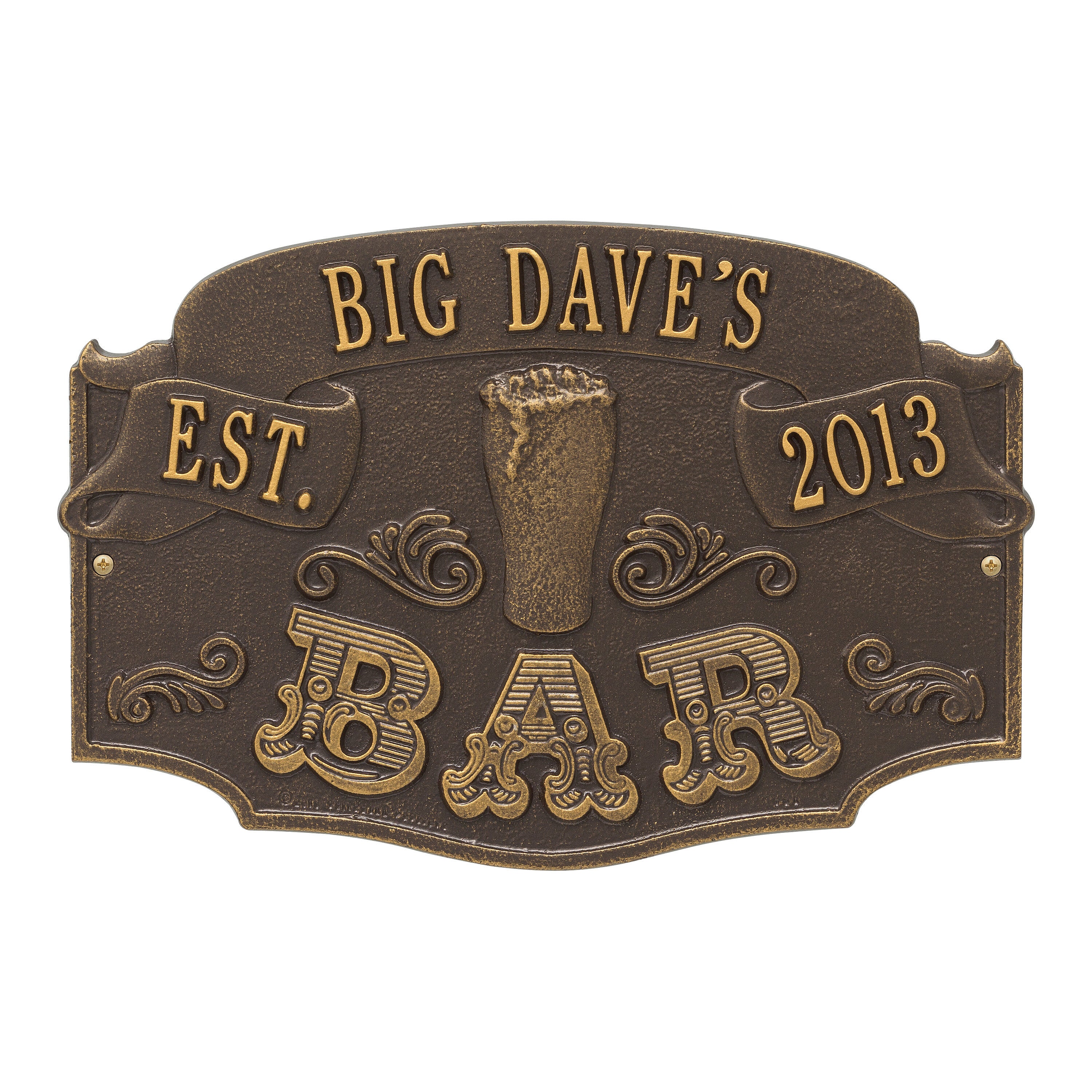 Date Established Bar Plaque 
