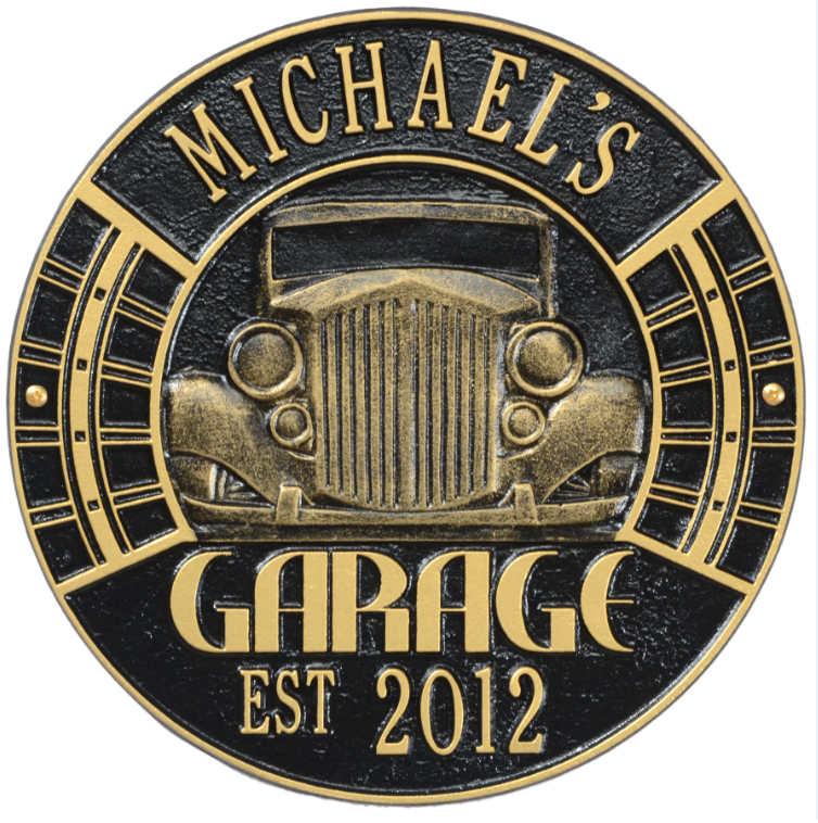 Vintage Car Garage Plaque