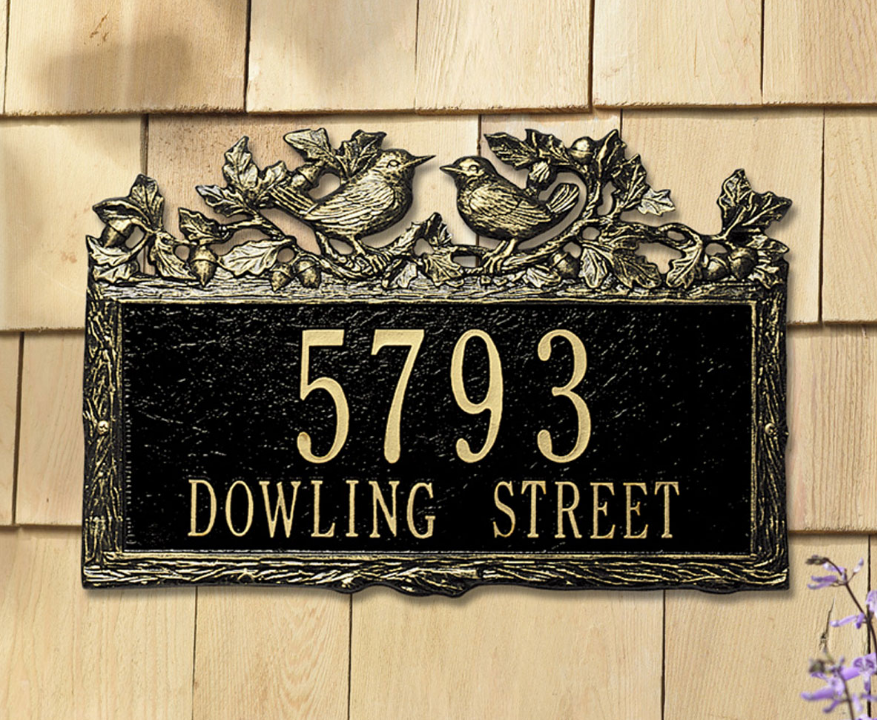 Woodland Wren Wall Address Plaque 