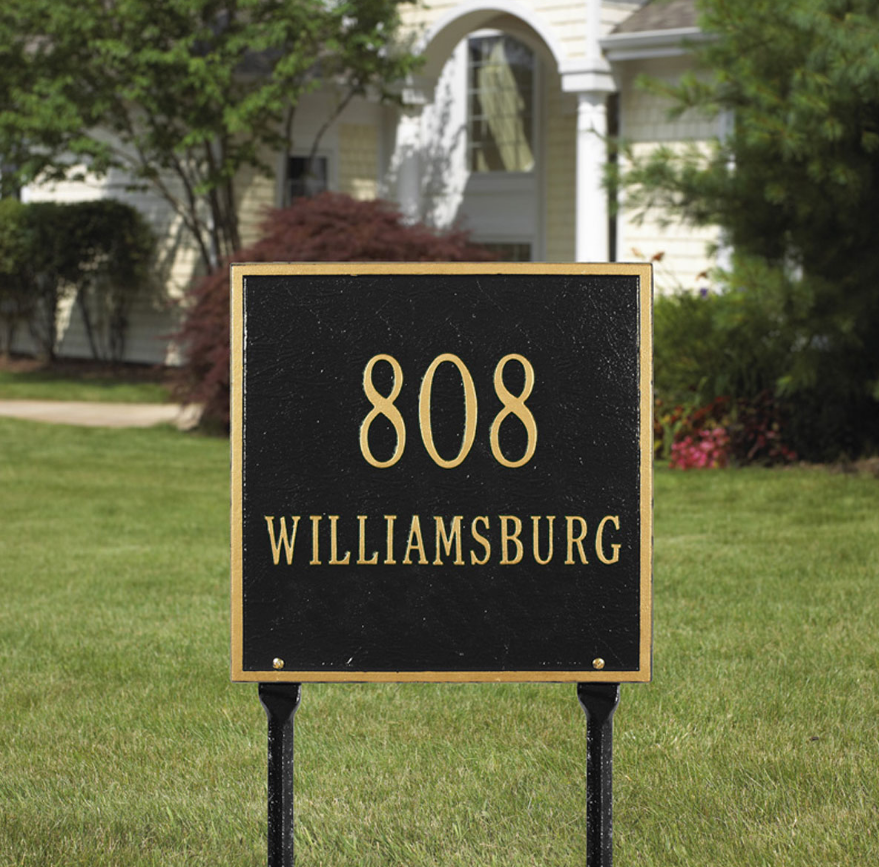 11" Square Lawn Address Plaque 