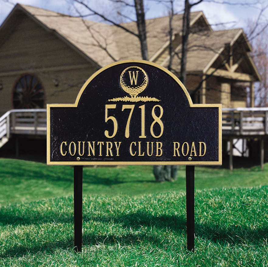 Monogram Golf Arch Lawn Address Plaque 