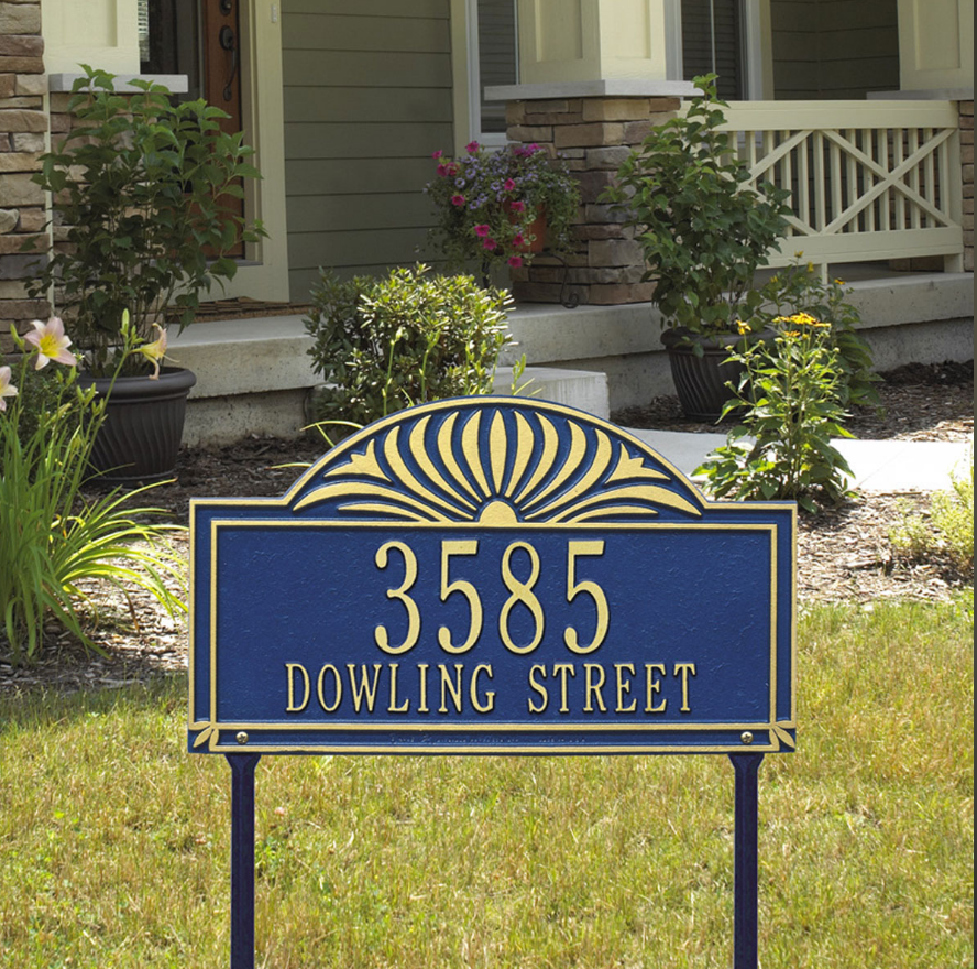 Sunburst Lawn Address Plaque (Estate Size) 