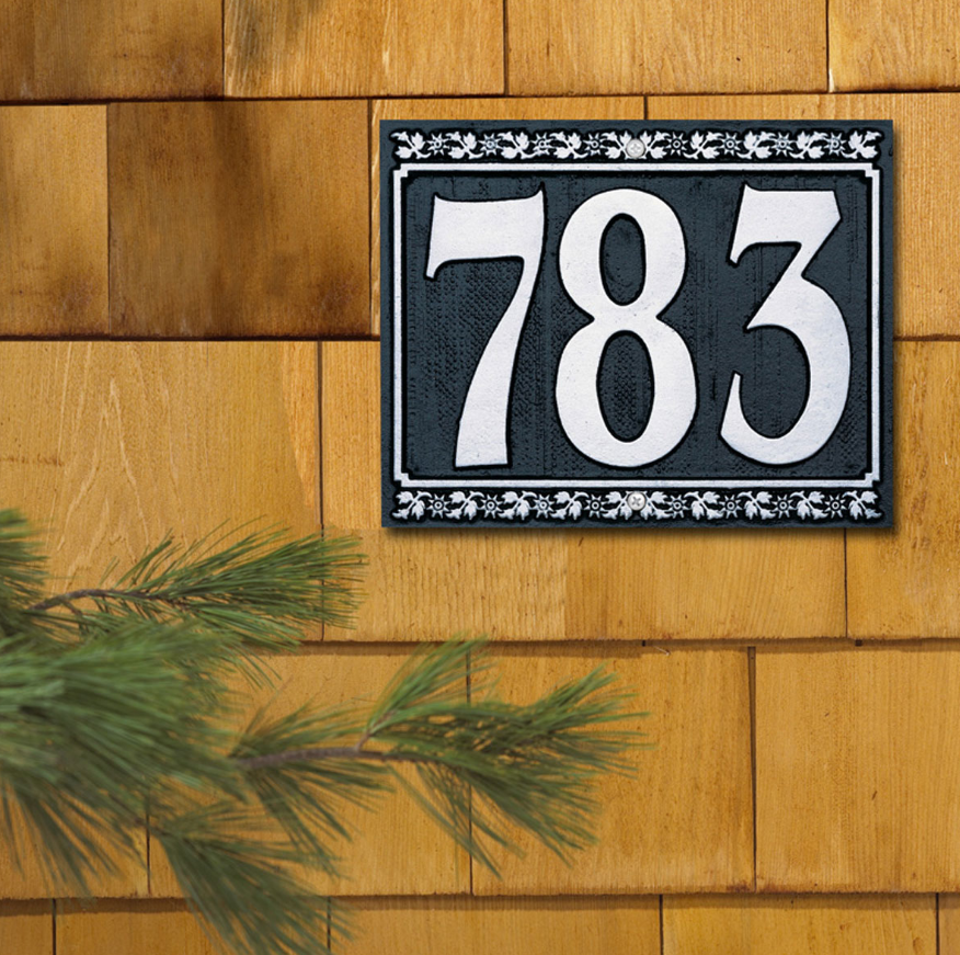 Dresden Three Number Wall Address Plaque 