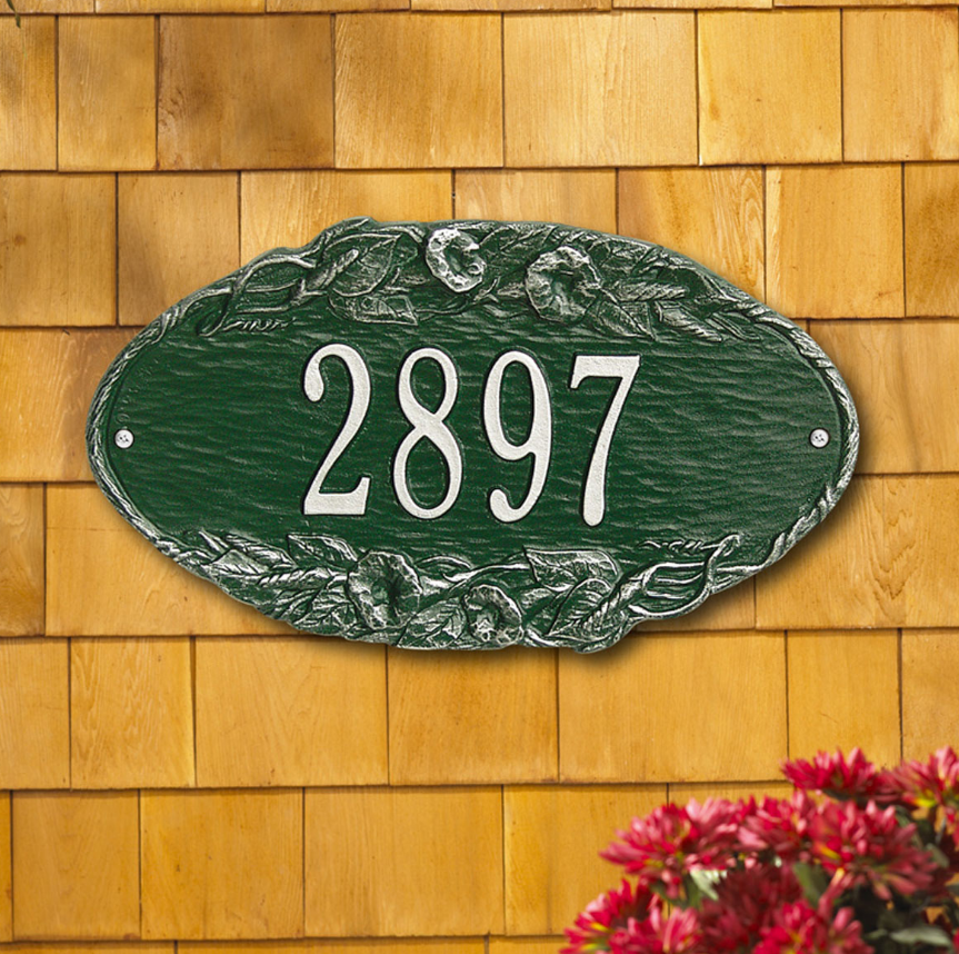 Morning Glory Oval Wall Address Plaque 