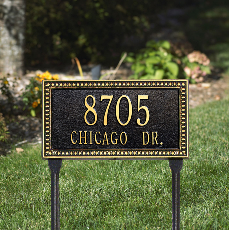 Egg & Dart Lawn Address Plaque (Standard Size) 