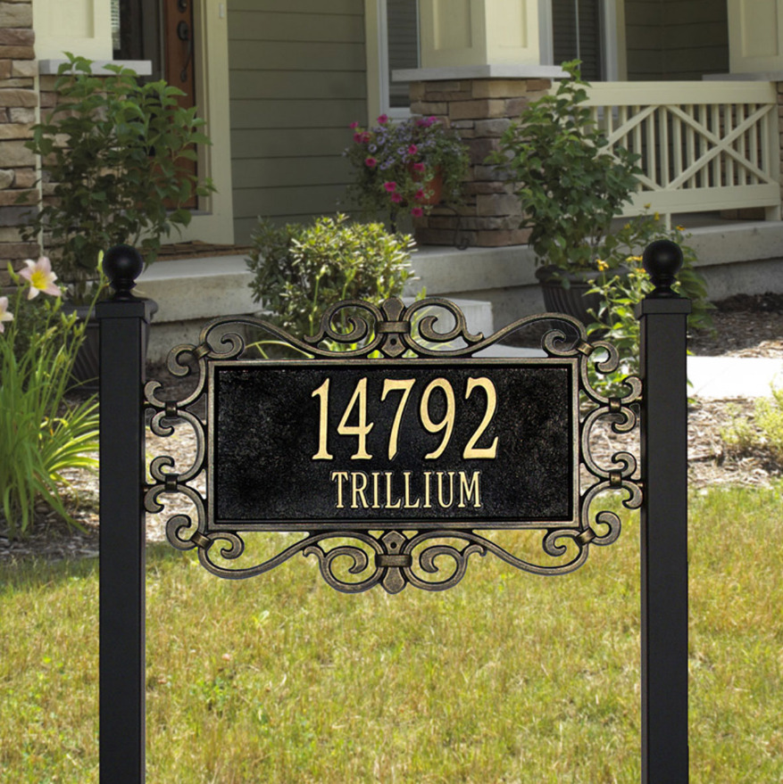 Mears Fretwork Lawn Address Plaque (Estate Size) 