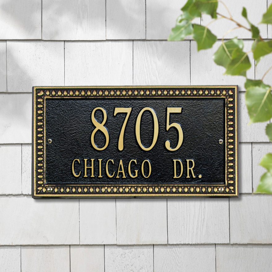 Egg & Dart Wall Address Plaque (Standard Size) 