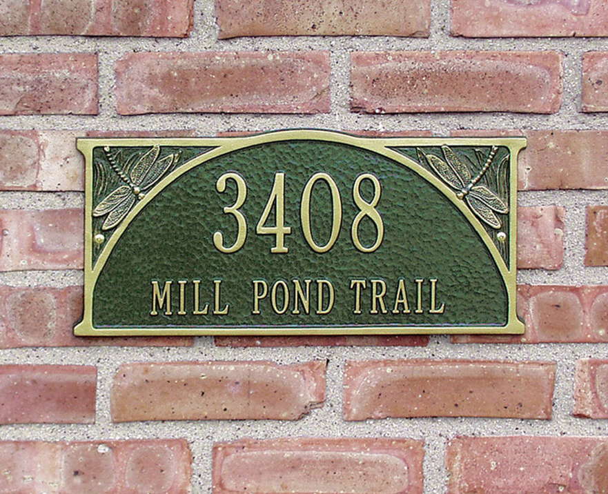 Dragonfly Wall Address Plaque 