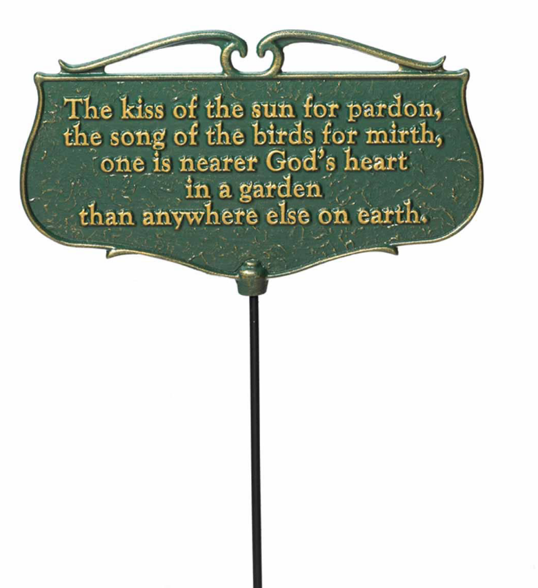 Kiss Of The Sun Garden Poem Sign 