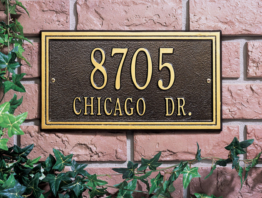 Double Line Wall Address Plaque (Standard Size) 