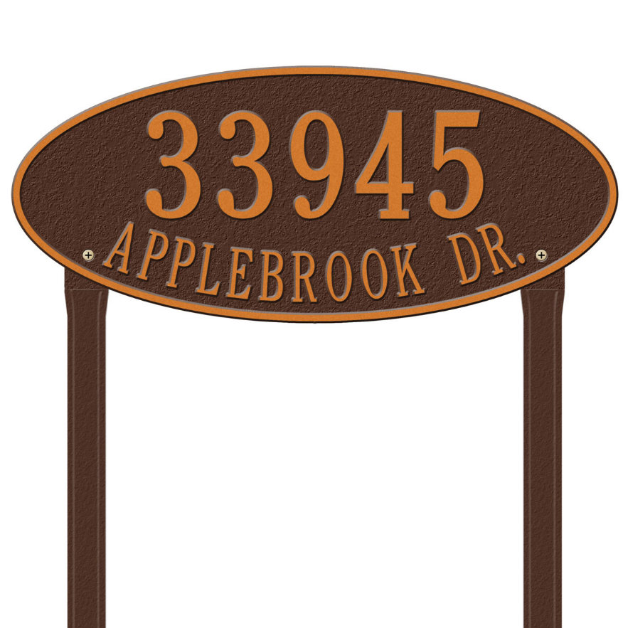Madison Oval Lawn Address Plaque (Estate Size) 