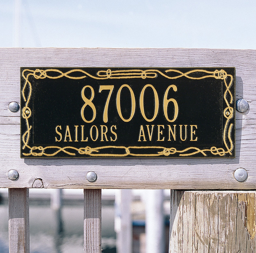 Sailor's Knot Wall Address Plaque Whitehall ProductsOutside The Box Home & Garden Décor