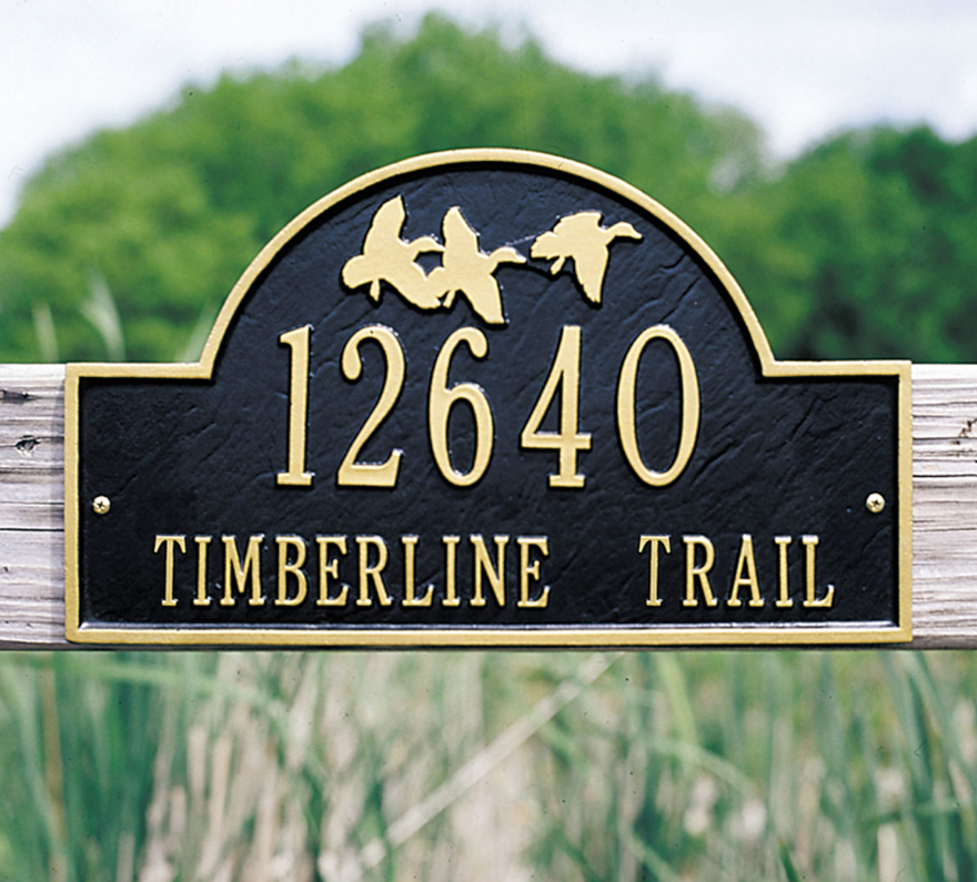Flying Duck Arch Wall Address Plaque 