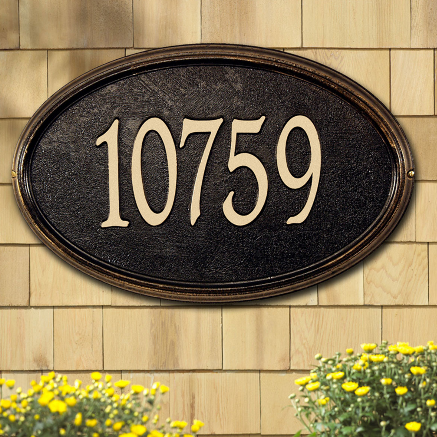 Concord Oval Wall Address Plaque (Estate Size) 